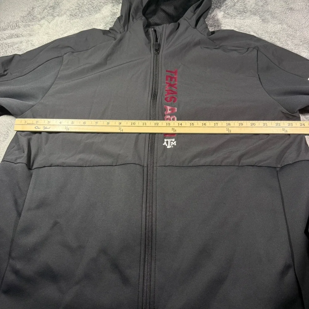 Adidas Texas A&M Aggies Mens XL Full Zip Hooded Jacket Grey Activewear Logo
